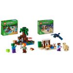 LEGO Minecraft The Swamp Adventure, Building Game Construction Toy & Minecraft Steve's Desert Expedition Building Toys for 6 Plus Year Old Kids, Boys and Girls