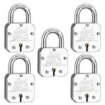 Link Atoot 70mm Padlocks 5Pcs Set | 1 Crore Key Combinations | Stainless Steel Body | Hardened Shackle | 9 Brass Lever | Made in India | 3 Keys for Each Padlock