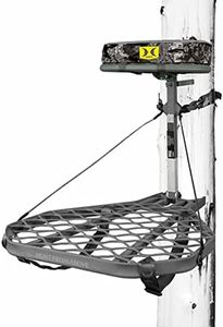 HAWK Helium XL Hang-On Lightweight Portable Aluminum Big Game/Shooting/Hunting Tree Stand with 24x30-inch Oversized Gripmesh Platform and Memory Foam Seat