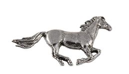 Handcrafted Horse Brooch and Lapel Pins for Equestrians and Riders - Arabian Stallion, Sclydesdale, Bronc, Colt, Mule - Head, Galloping, Jumping, Horseshoe - Pewter, Copper, Gold, Painted, Pewter, no