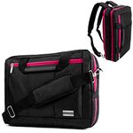 Vangoddy El Prado Hybrid 2 in 1 Backpack/Messenger and Notebook Carrying Case Shoulder Bag for Laptop, Magenta, Medium (13-Inch-14-Inch)