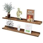 Long Floating Picture Shelves Set of 2,Wood Picture Shelf for Wall with Ledge,Photo Frames Display Shelves Wall Mounted Rustic for Living Room Bedroom Kids Nursery,Home Office Decor 36 Inch