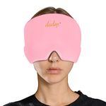 Dadop Migraine Relief Cap Headache Hat, Gel Ice & Cold Therapy Migraine Cap Cooling, Comfortable & Stretchable Ice Pack Eye Mask for Puffy Eyes, Tension, Sinus & Stress Relief (Pink)