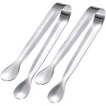 2 Pieces Sweet Tongs,Small Tongs,Ice Tongs,Mini Tongs,Sugar Tongs,Sweet Tongs for Pick Mix,Mini Tongs for Food,for Sugar Cubes,Ice Cubes,Dessert,Buffet,Picnic,Made of Stainless Steel,Silver (11cm)