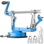 Apple Peeler Slicer Corer with Stainless Steel Blades and Powerful Suction Base for Apples Pears Potatoes(Blue)