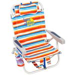 Tommy Bahama 2 Pack Backpack Beach Chair 5 Position Chair, Including Lay Flat (Orange Stripes)