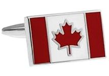 MRCUFF Canada Flag Pair Cufflinks in a Presentation Gift Box & Polishing Cloth