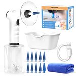 Ear Wax Removal Kit, Temodu Rechargeable Electric Earwax Remove Removal Ear Irrigation System, and Effective Clean Ear, Features Disposable Tips & Ear Catch Basin (9+1 Disposable Tips) (Black)