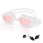 BROTOU Swimming Goggles, Anti Fog Swim Goggles with UV, Clear Wide View Goggles Unisex for Men/Women and Kids (White)