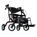 Airgo Fusion Standard Height Side-Folding Rollator Walker & Transport Chair Colour - Black