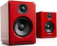 Audioengine A2 Powered Desktop Speakers - 60W Stereo Computer Speakers and Gaming Sound System with AUX Audio and USB DAC Inputs (Red, Pair)