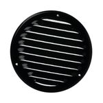 Ø 125mm / 5" inch Black Round Metal Air Vent Grille Cover with Insect Mesh - Ventilation Cover