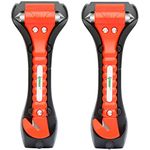 ipow [2 Pack] Car Emergency Escape Window Break Hammer Safety Seat Belt Cutter Tool (Big)