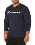 Champion Men's Classic Graphic Long Sleeve Tee T Shirt, Navy-y06794, L UK