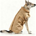 XUANQIFC Dog Winter Jacket, Warm Windproof Dog Coat Sweaters for Small Dogs, Thick Apparelf Fleece Coat for Medium Large Dog (Brown XX-Large)