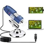 HD 2MP USB Microscope Camera for Android Windows 7 8 10 11 Linux Mac, 40X to 1000X Digital Microscope with Stand & Carrying Case, Portable Coin Microscope for Adults Kids Students