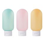 MAYCREATE® Travel Bottles for Toiletries 3pcs Set, 60ml Travel Toiletry Bottles, Small Bottles for Travel, Refillable Leakproof Squeeze Bottles Travel Containers with Lids for Shampoo Lotion, BPA-Free