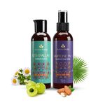 Avimee Herbal Keshpallav Hair Oil (100 ml) & Hairtone PV 1 Scalp Spray (100 ml) Combo Pack | Hair Fall Control Kit | Super Saver Combo