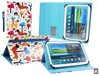 Emartbuy® Logicom L-ement 1045 10.1 Inch Tablet Universal Range (10-11 Inch) Multi Coloured Puppies Multi Angle Executive Folio Wallet Case Cover With Card Slots + Stylus