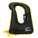 Rrtizan Snorkel Vest Adults, Inflatable Swim Vest Adult for Diving, Snorkeling, Kayaking, Swimming, Supports Up to 220 lbs (Black)