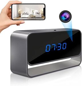 TQGX Hidden Camera Clock-Full HD 1080P WiFi Spy Camera -Wireless Remote Camera Clock with Night Vision and Motion Detection Alert- Nanny Cam Surveillance for Home Office Security