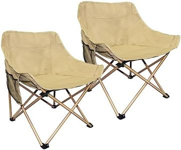 BOMOOMOO 2Pcs Sedie da campeggio portatili compatte all'aperto, sedie pieghevoli stabili di dimensioni maggiori Sedili per escursioni, picnic, pesca, viaggi in camper