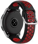 T Tersely Sport Replacement Band Strap for Samsung Gear S3 / Galaxy Watch 46mm, 22mm Soft Silicone Bands Fitness Sports for Samsung S3 Frontier/Classic/Galaxy Watch 46mm Smartwatch - Black+Red