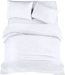 Utopia Bedding 4 Piece King Bedding Set - Duvet Cover, Fitted Sheet with Pillow cases - Soft Brushed Microfiber (White)