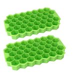 Alciono Ice Cube Trays 2 Pack Silicone Ice Cube Molds with Flexible 74-Ice Trays BPA Free, for Cake Chocolate Mould Kitchen Baking Tools, Whiskey, Cocktail, Stackable Flexible Safe Ice Cube Molds (2 pcs)