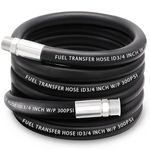 3/4" Fuel Transfer Hose 20FT,Farm Fuel Hose with Male NPT Fittings for Dispensing Diesel Fuel, Gasoline, Biodiesel, Kerosene,3/4"Inlet 1"Outlet