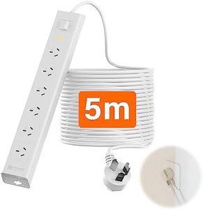 HEYMIX 5M Power Strip, Powerboard Surge Protector 6-Outlet, Power Borad with 5M Long Extension Cord, 710 Joule 2400W High Power Powerboard with Switch, 5M Powerboard & Surge Protectors Australian SAA