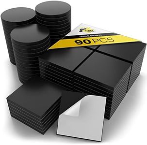 90 Magnetic Squares, Rectangles and Circles with Self Adhesive Backing - Peel & Stick Magnetic Dots and Squares - Flexible Sticky Magnets - Sheets is Alternative to Magnetic Stickers, Tape and Labels