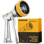 FANHAO Garden Hose Nozzle Sprayer, 100% Heavy Duty Metal Water Hose Sprayer with 7 Spray Patterns, High Pressure Spray Nozzle for Watering Plants & Lawns, Washing Cars & Pets