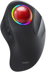 Nulea M505B Wireless Trackball Mouse, Rechargeable Ergonomic RGB Rollerball Mouse, Easy Index Finger Control with 5 Adjustable DPI, 3 Device Connection for PC, Laptop, iPad, Mac, Windows, Android