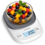 HOMEBASIC Digital Kitchen Weighing Scale 5Kg, High-Precision 0.1g Accuracy | LCD Display, Tare Function, Multi-Units (g, oz, lb, ml) Portable Weight Machine Food Scale for Cooking Baking Diet (GREY)