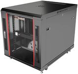 12U Server Rack Cabinet 35 Inch Deep Under Desk Portable Locking Enclosure - PDU/Casters/Fan/Shelf/Hardware