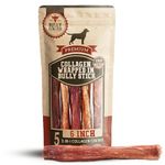 Bully Bunches 6 Inch Collagen Wrapped in Beef Bully Stick | All-Natural, Long Lasting Dog Chew | Dental Stick for Avid Chewers (6 Inch, 5 Pack)