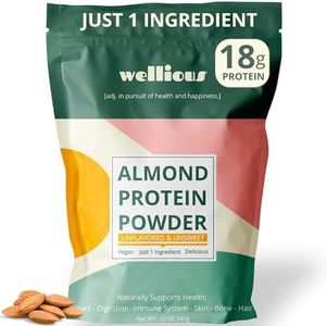 wellious Unflavored Protein Powder Vegan - Organic Plant Based Protein Powder Dairy Free for Gut Health, No Sodium, High Fiber, Keto Friendly, Non Dairy, Lactose Free Protein Powder Unsweetened