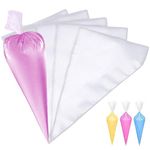 pengxiaomei kuou 100 Pcs Disposable Piping Bags, Medium Icing Bags Plastic Pastry Bags, Clear Piping Bag for Cake Cupcake Dessert Cookies Decoration