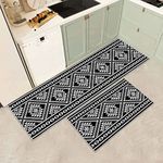 Kitchen Mat Sets Non slip Washable, Kitchen Rugs Runner Set of 2 Anti Fatigue Kitchen Floor Mat for Home Decoration Office Standing Desk (A, 40x60+40x120cm)