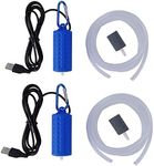 2PCS Aquarium USB Air Pump Portable Mini USB Aquarium Fish Tank Oxygen Air Pump Mute Energy Saving Fish Tank Air Pumps Dark Blue