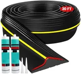 PETOX 20Ft Universal Garage Door Bottom Threshold Seal Strip with 2 A-dhesives, Weatherproof Rubber DIY Weather Stripping Replacement, Black