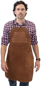 Angus Stoke Delantal de Cuero de Primera Calidad Delantal de Barbacoa de Cuero Completo - Delantal de Cuero Antiguo de un Corte - Barbacoa y Cocina - Stan (XXL-XXXL)