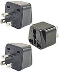 Universal World to Canada/American Outlet Plug Adapter-Type B (3 Pack), 3 Pin Travel Plug Adapter, International Tourists from European/EU/China/Australia/UK to US Plug Adapter