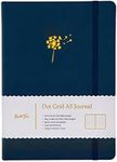 Yop & Tom A5 Dot Grid Journal - Dandelion - With Hardback Vegan Leather Cover and Extra Thick (160 GSM) Paper - Midnight Blue