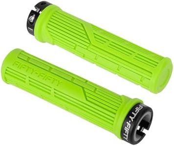 FIFTY-FIFTY Mountain Bike Grips, Single Lock-on MTB Handlebar Grips, Soft and Comfortable, Non-Slip Locking Bicycle Handle for All Mountain, Enduro, Downhill (Green)
