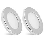 Dream Lighting 12v LED Downlights with Chrome Plated Surround, Recessed Ceiling Lights for Caravan Motorhome Van Boat Yacht Warm White Pack of 2