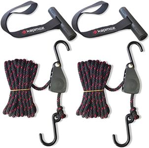 Kayak tie Down Straps Bow and Stern tie Downs Loops Strap Ratchet Rope Canoe Pulley Hanger Anchor Point Tying Kits