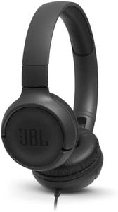 JBL Tune 500 Wired On-Ear Headphones, Black