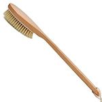 OWIIZI Bath Brushes with Soft and Natural Bristles Antiskid Wooden Long Handle Shower Body Scrubber for Wet or Dry Exfoliating,Back Scrub Deep Cleanse